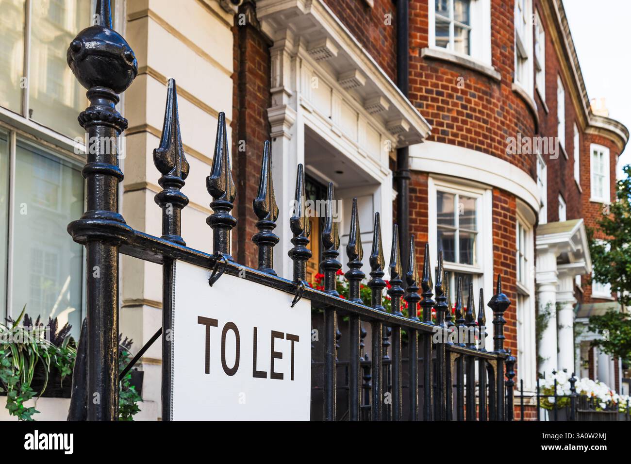 Elegant - To Let - Sign Outside Stylish Townhouses in London Stock ...