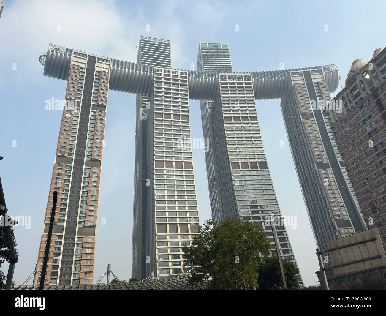 Chongqing, China - Dec 6 2023: Ascott Hotel in Chongqing. - Smartphone Captured Stock Image