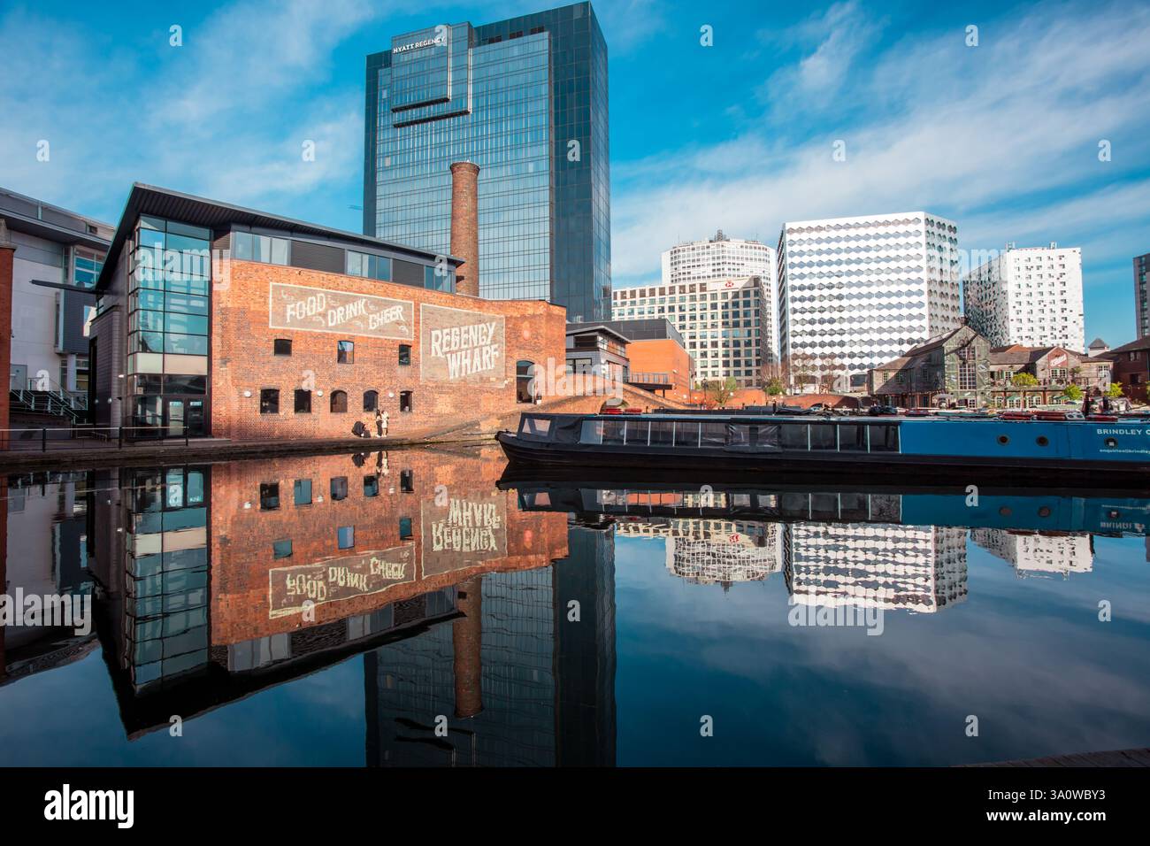 Gas Street basin canal junction, Birmingham, UK. 2025 Stock Photo