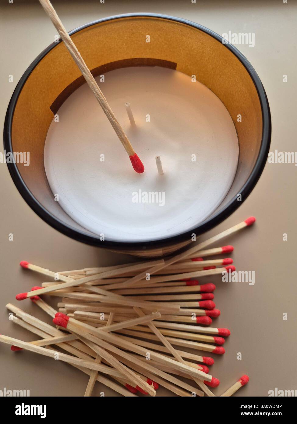 Candel and matches scattered it - Smartphone Captured Stock Image