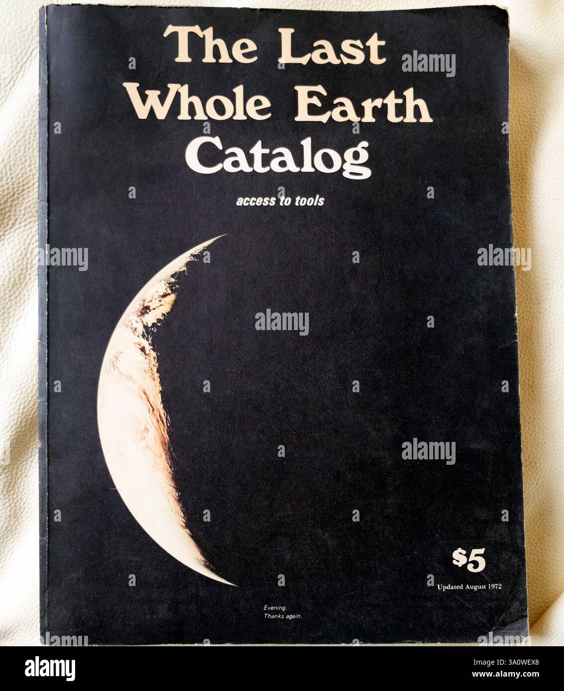 Front cover of 1970s 1971 US American Steward Brand book magazine publication The Last Whole Earth Catalog catalogue photograph in UK KATHY DEWITT Stock Photo