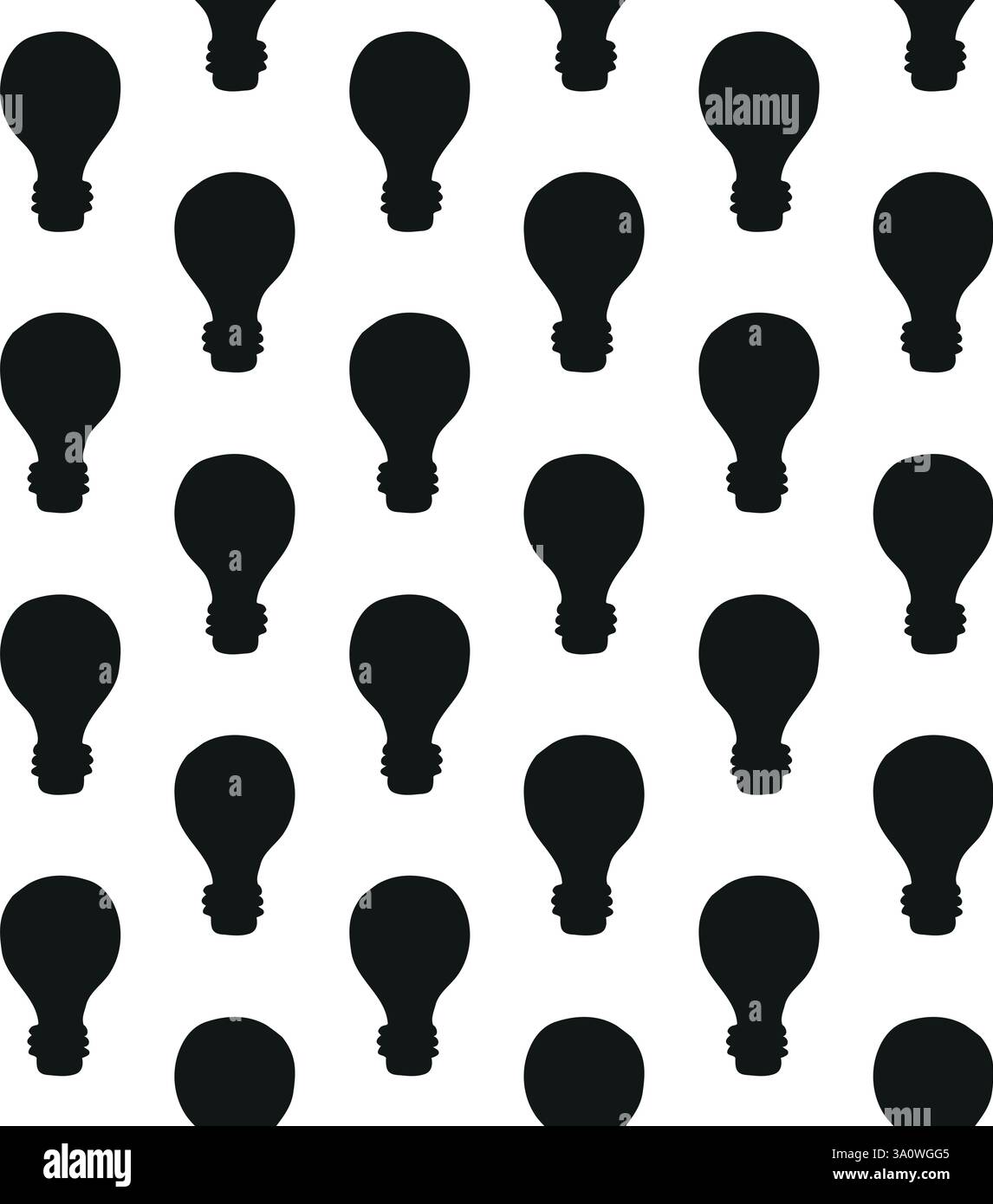 Vector seamless pattern of lamp silhouette Stock Vector
