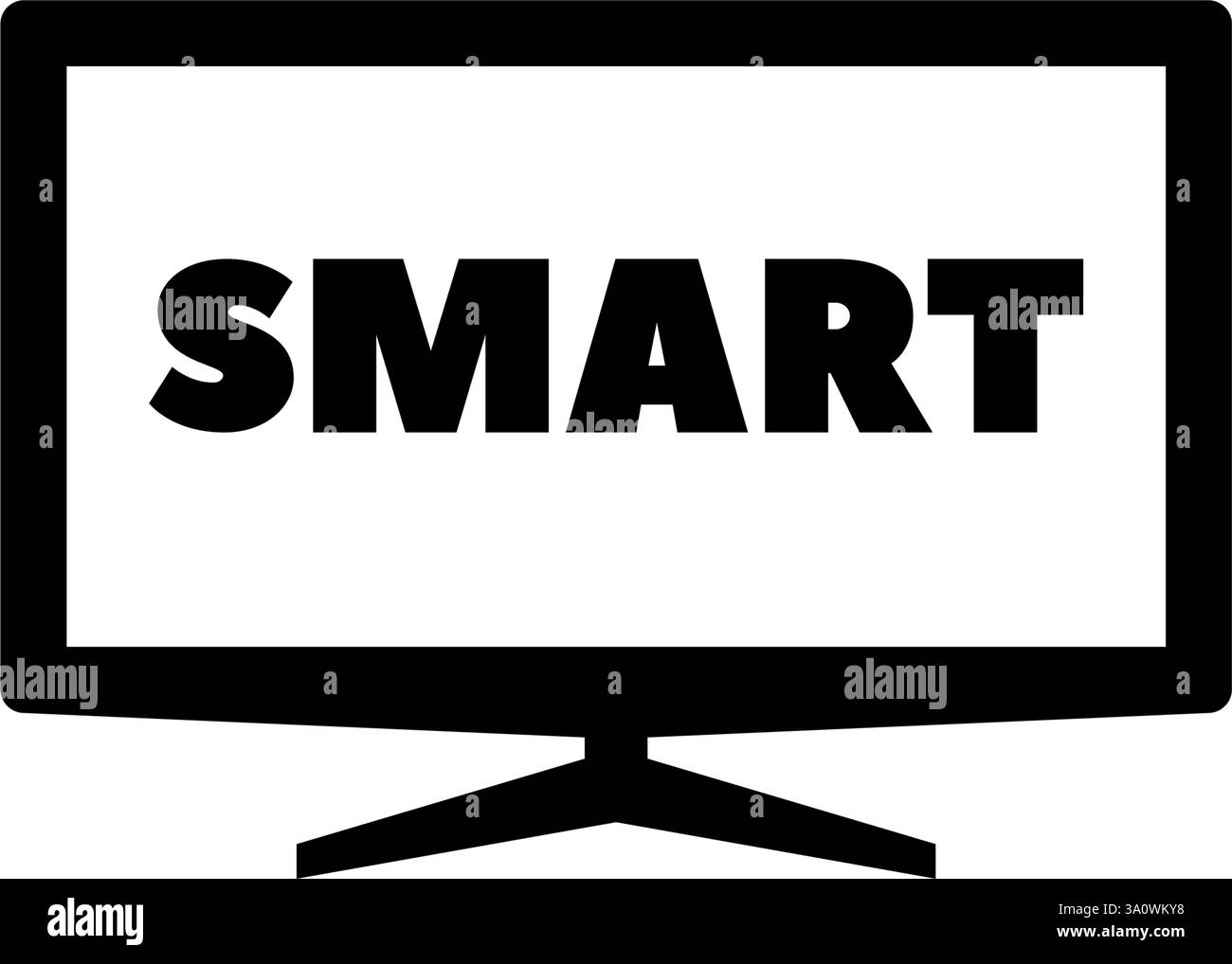 Sleek smart TV vector icon for digital media applications. Stock Vector