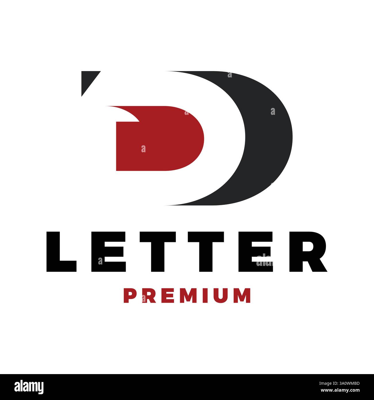 initial letter dd negative space icon vector logo template illustration design Stock Vector