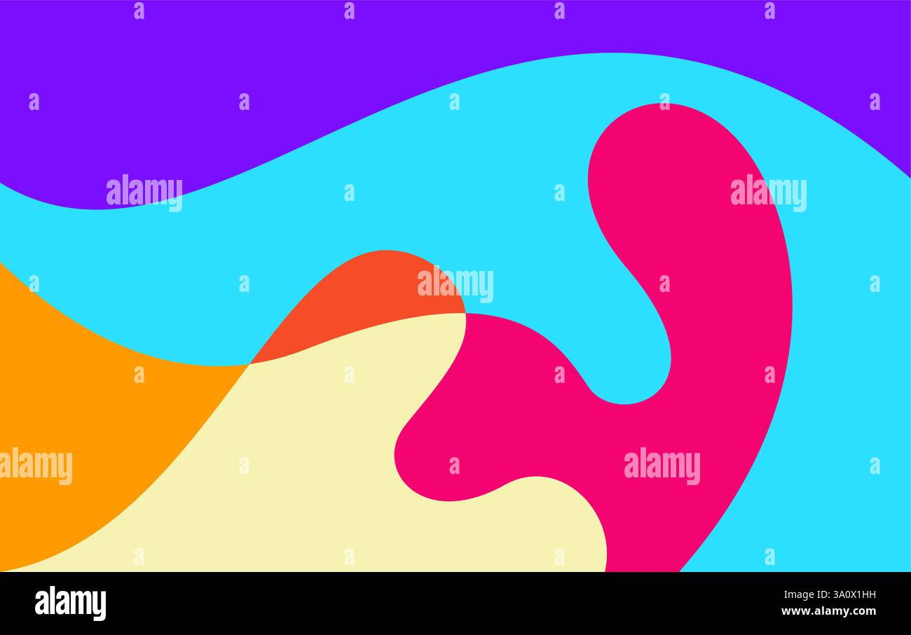 Abstract Colorful Waves or fluid Geometric Background Stock Vector
