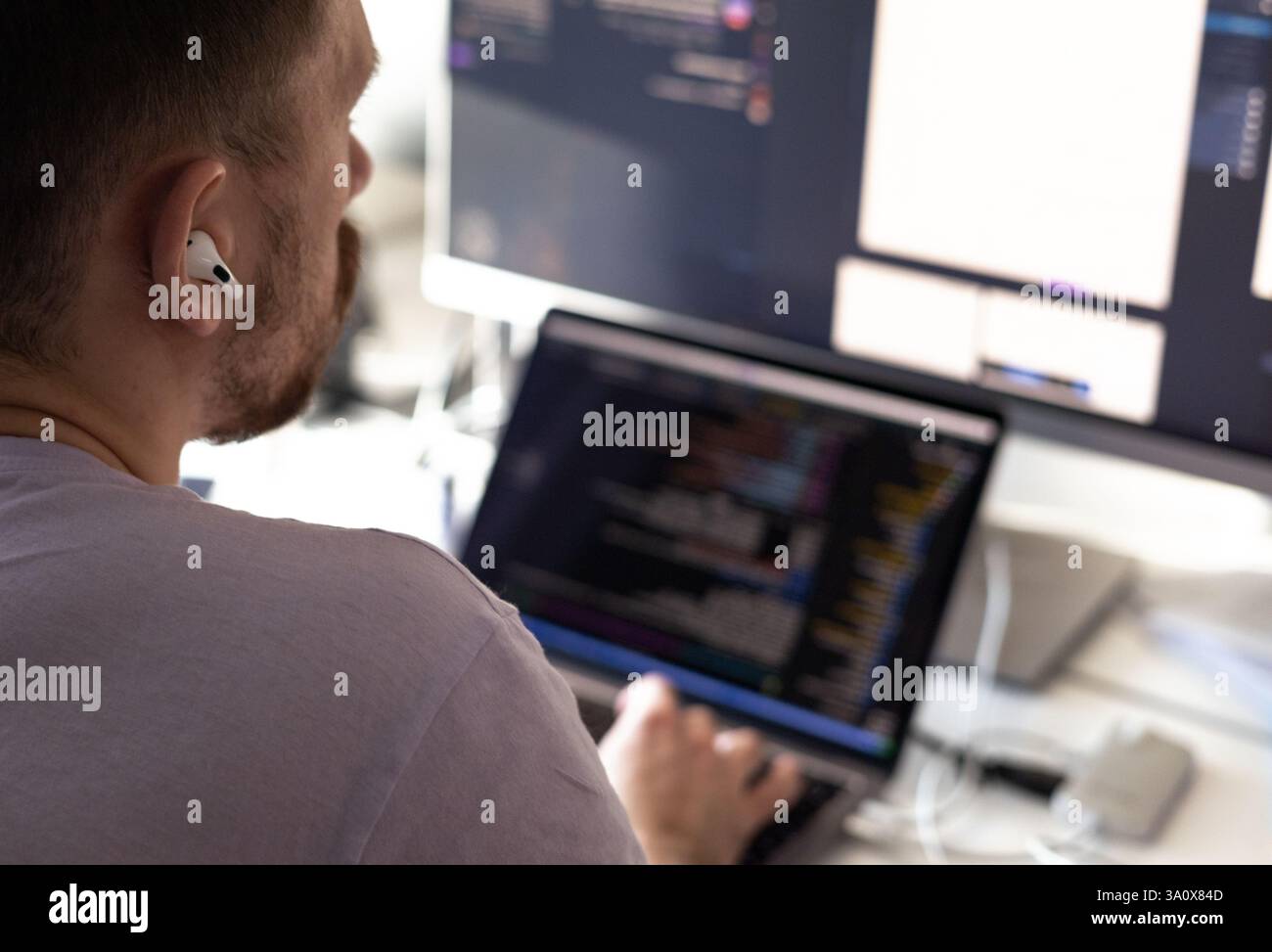 Office manager working at the computer Stock Photo