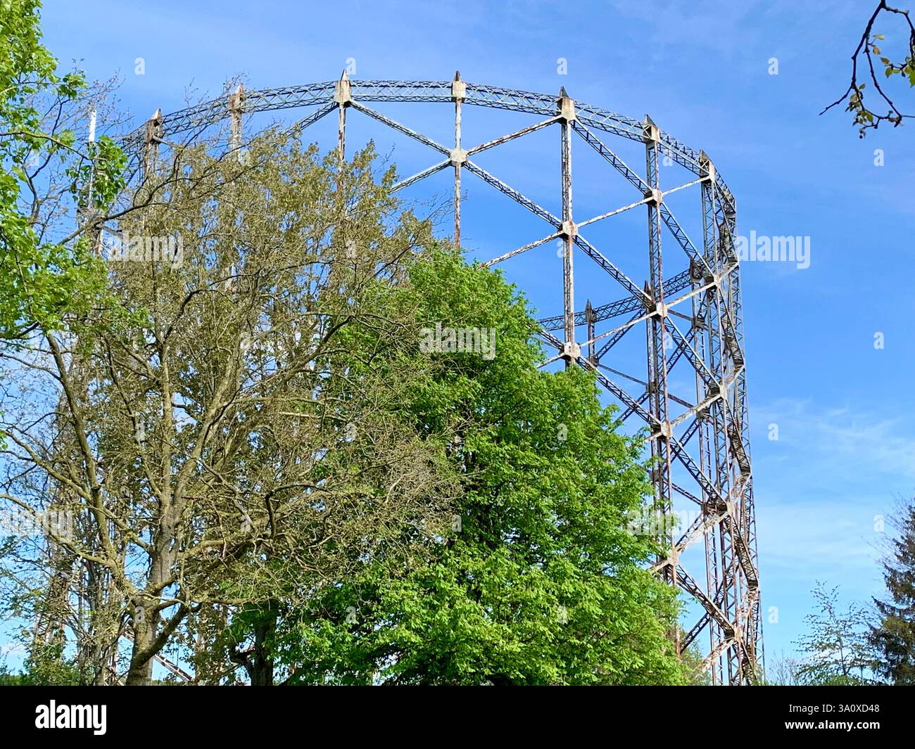 Empty Gas Works Holder, New Barnet, UK - Smartphone Captured Stock Image