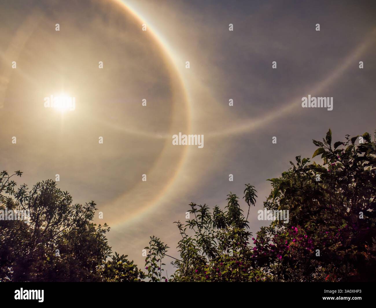 View of an awesome double circle solar halo happening over the eastern ...