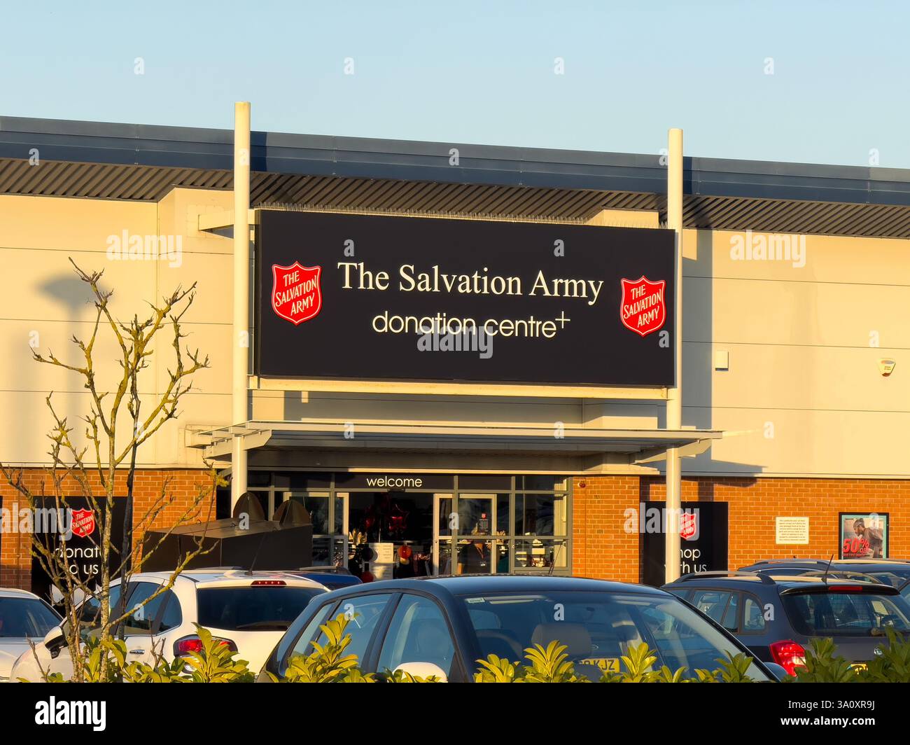 The Salvation Army Store Front sign in Ormskirk. Lancashire UK - Smartphone Captured Stock Image