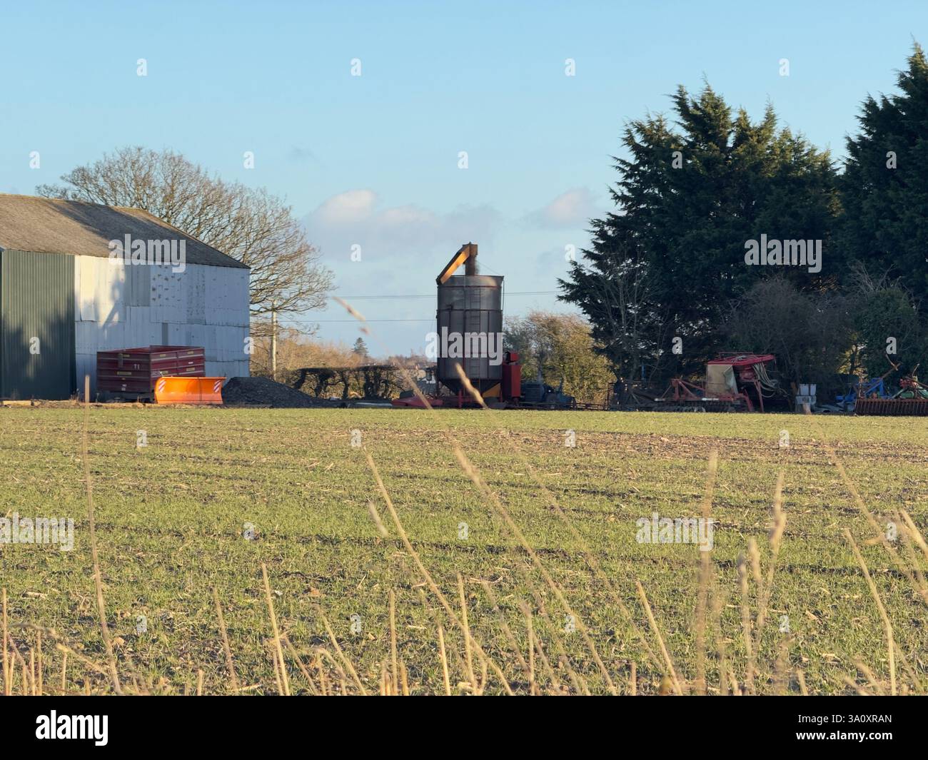 Farm building and machinery - Smartphone Captured Stock Image