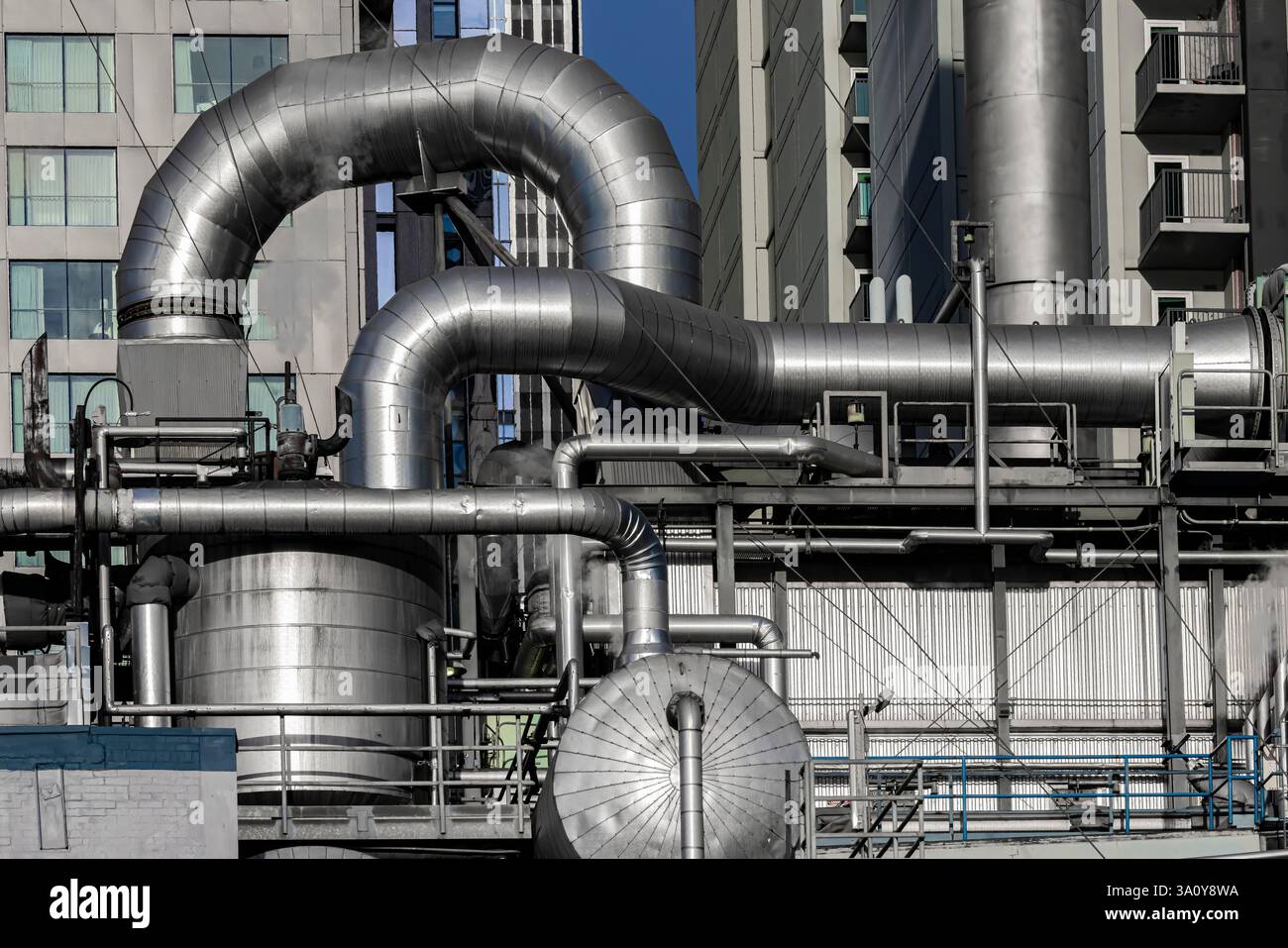Steam Plant with steampunk look in downtown Seattle, Washington State, USA [No releases; editorial licensing only] Stock Photo