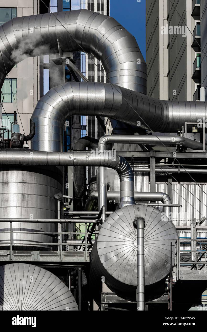 Steam Plant with steampunk look in downtown Seattle, Washington State, USA [No releases; editorial licensing only] Stock Photo