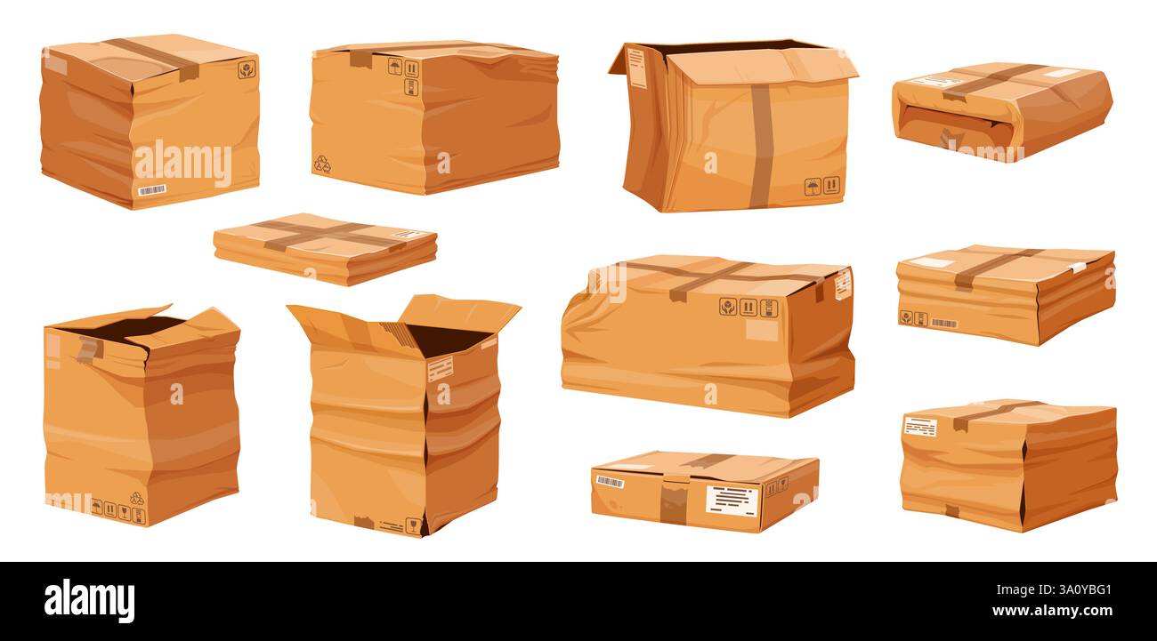 Smashed Up Box Smashed cardboard boxes hi-res stock photography and images - Alamy