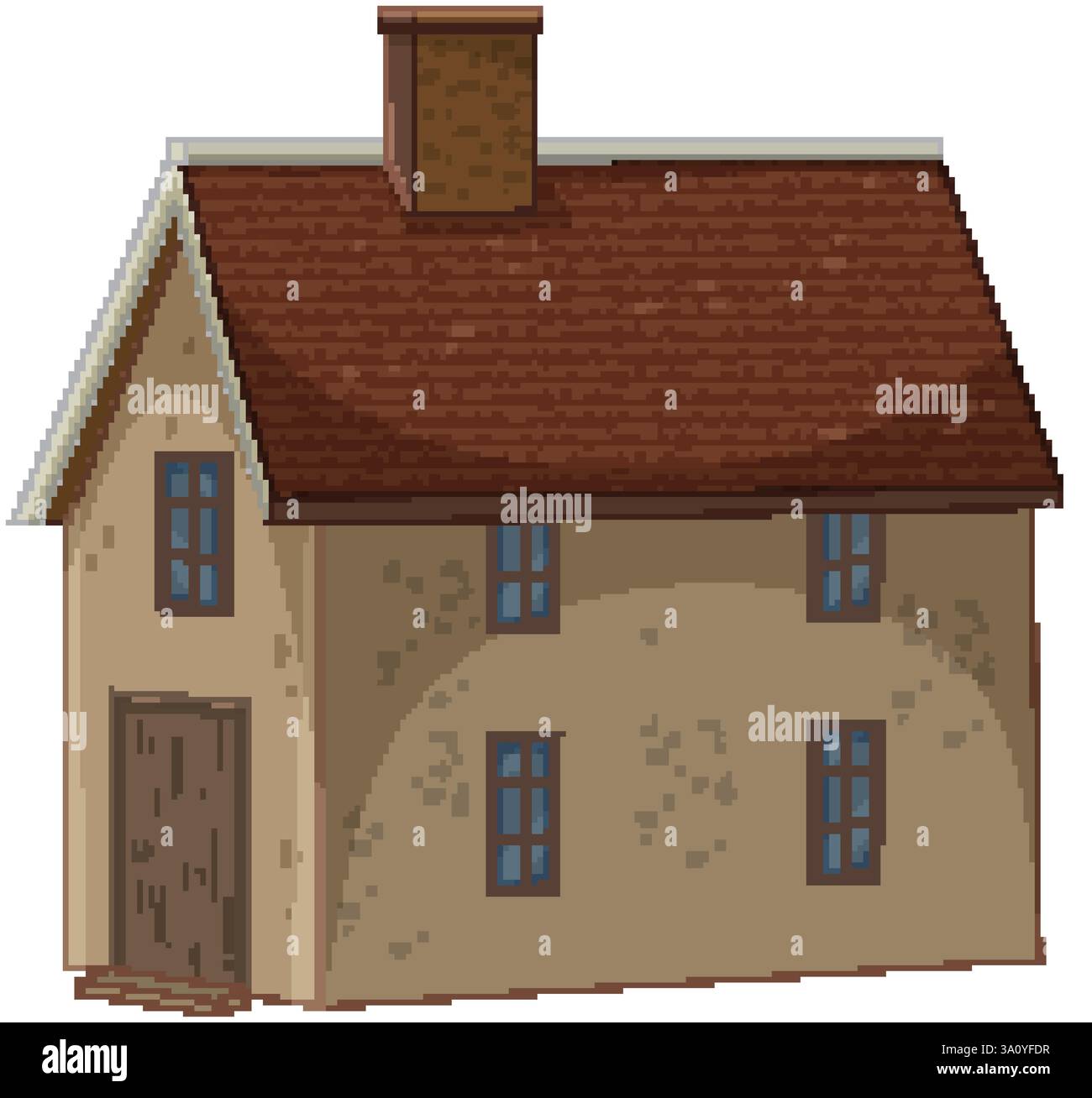 A cozy house with brown roof and chimney Stock Vector Image & Art - Alamy