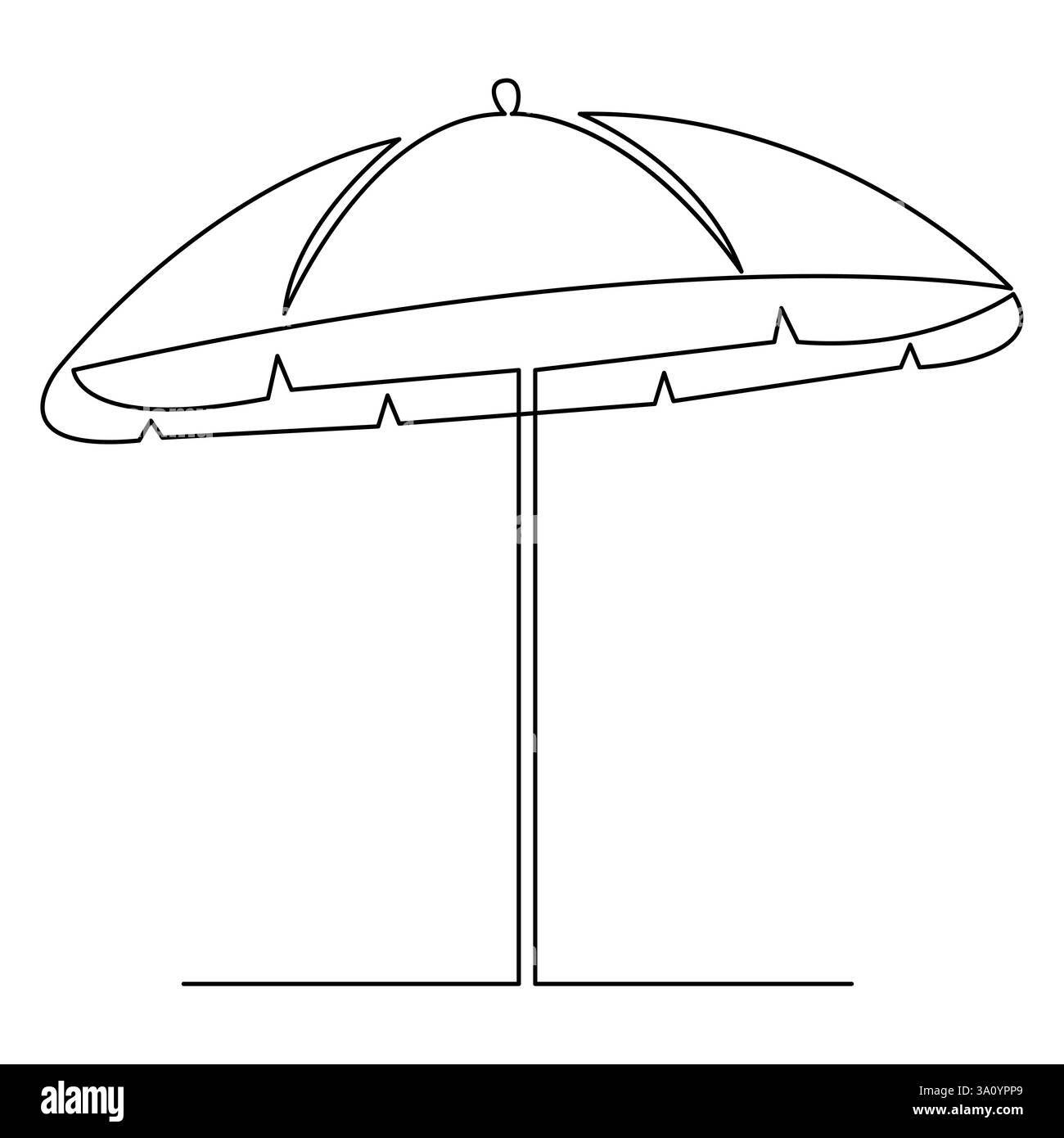 Continuous single line art drawing of umbrella outline vector art ...