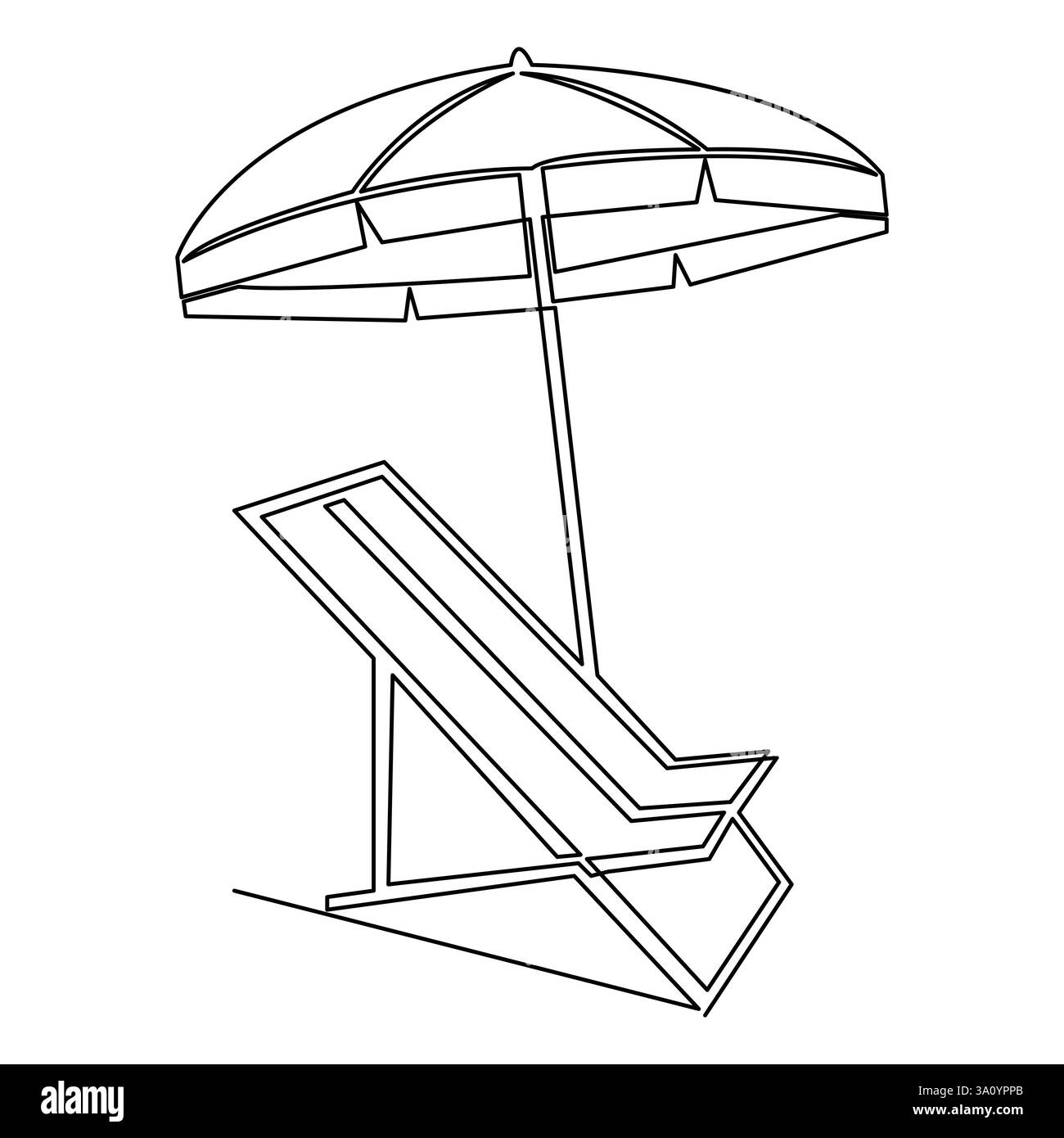 Continuous single line art drawing of umbrella outline vector art ...