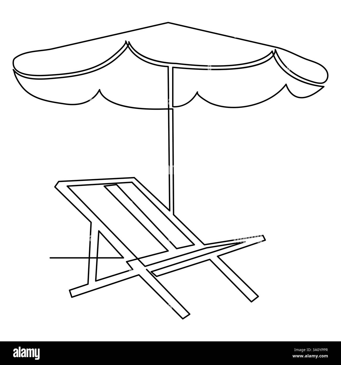 Continuous single line art drawing of umbrella outline vector art ...