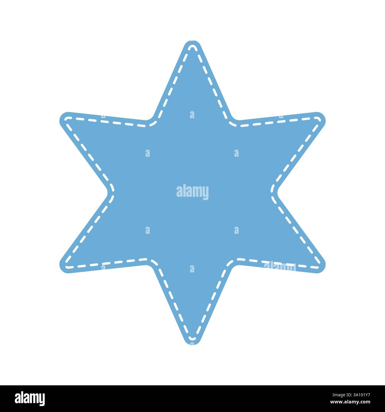 Simple Star Blue Vibrant Blue Star Stitched Design in Simple Outline Stock Vector Image ...