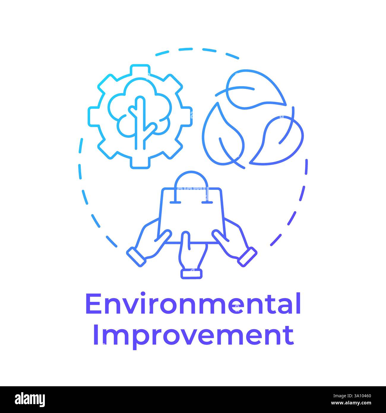 Environmental improvement blue gradient concept icon Stock Vector