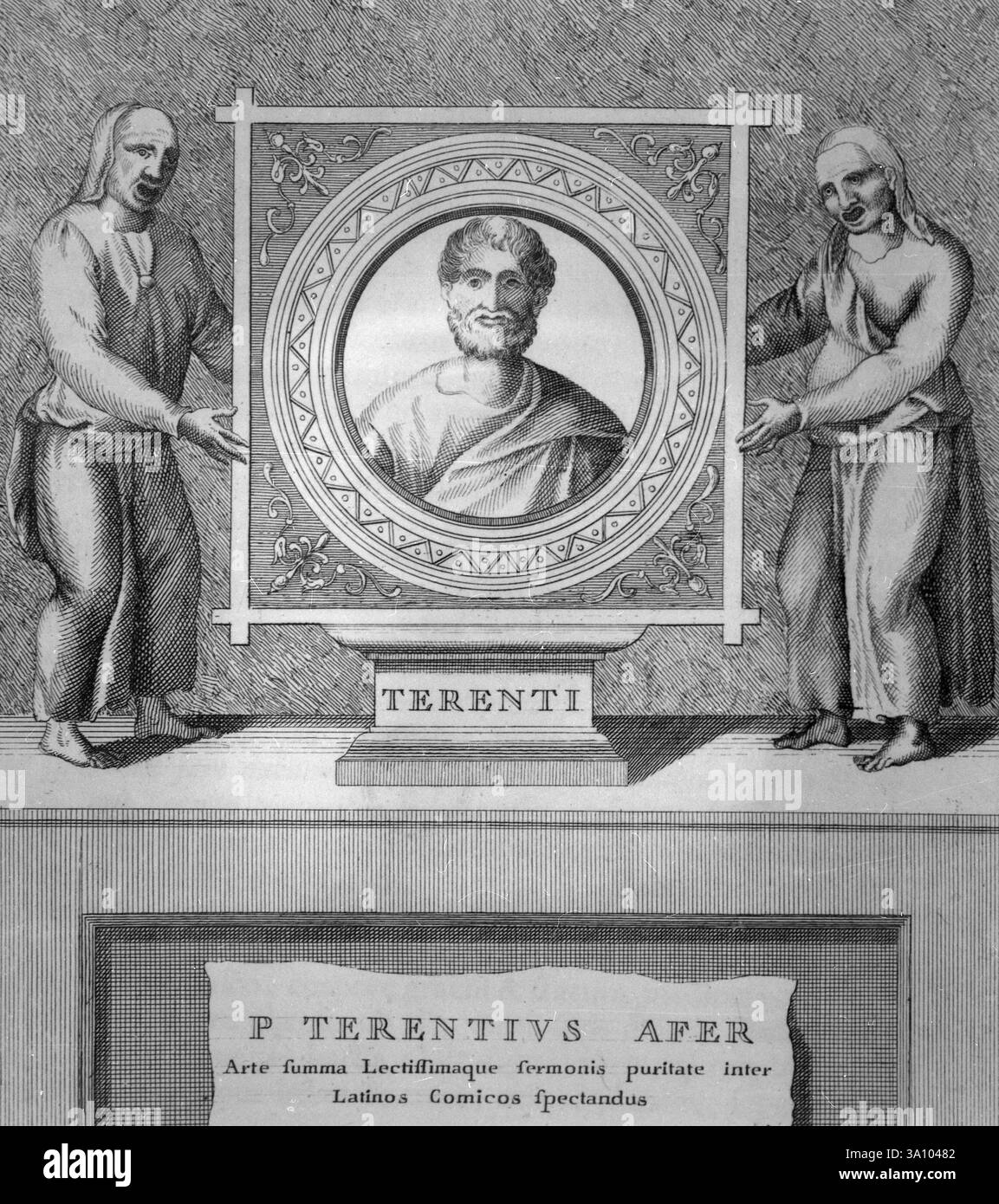 Roman playwright Terence, illustration 1700s Stock Photo