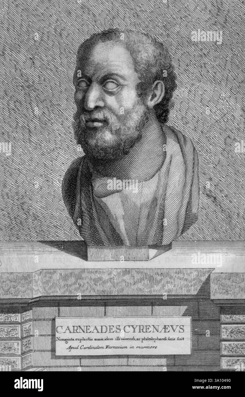 Greek philosopher Carneades, illustration 1700s Stock Photo