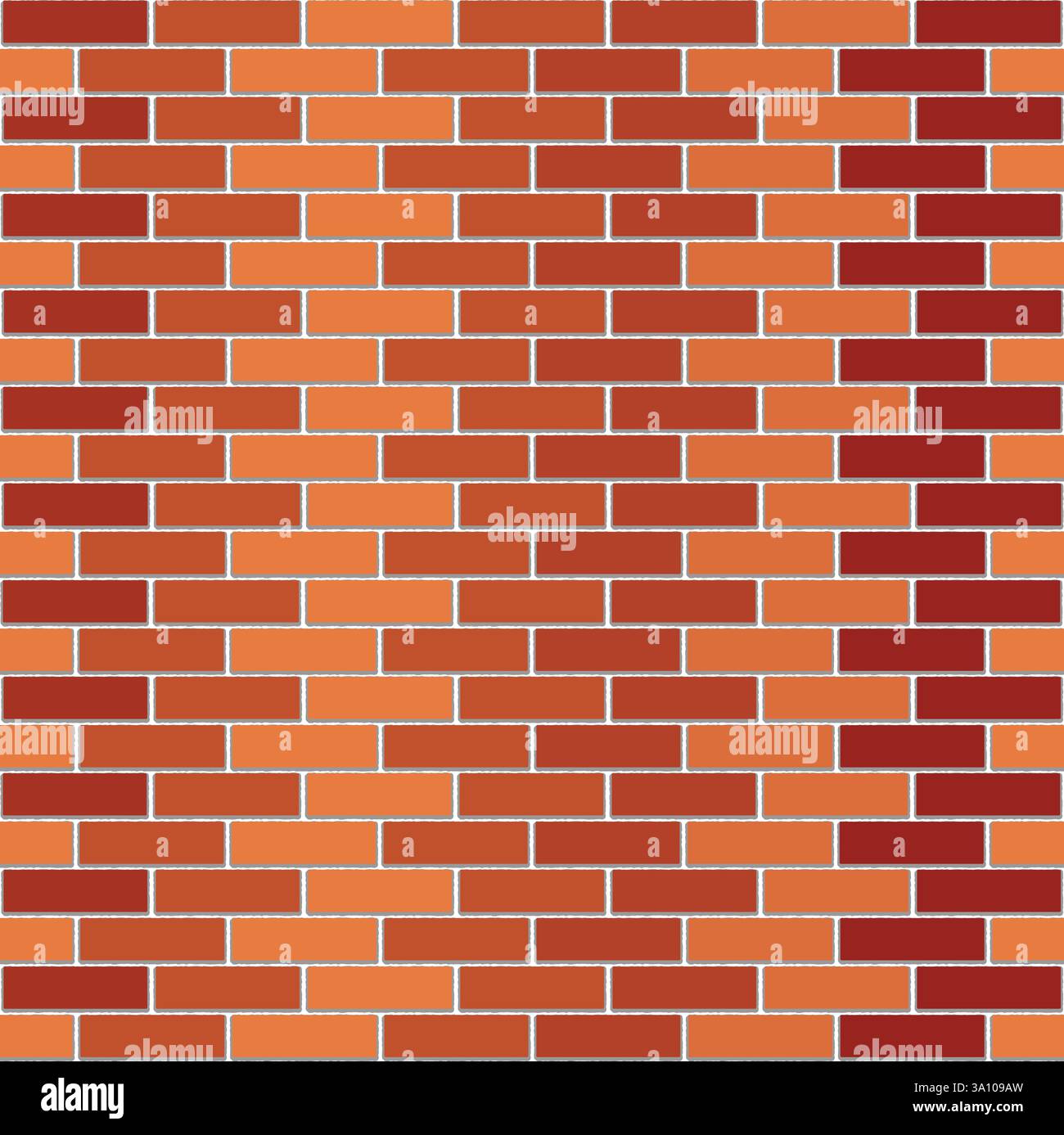 Seamless Brick Wall Pattern of red and brown color. vector illustration Stock Vector