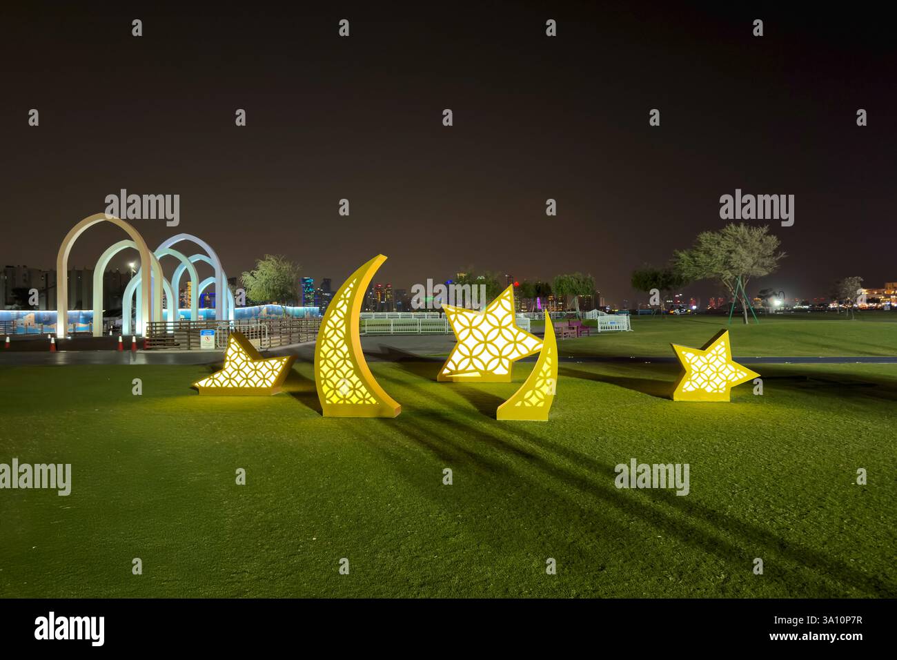 Ramadan Decoration at Old Mina Port Doha Qatar. - Smartphone Captured Stock Image