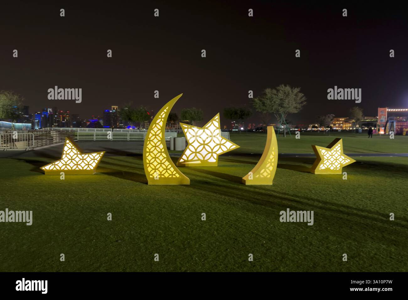 Ramadan Decoration at Old Mina Port Doha Qatar. - Smartphone Captured Stock Image