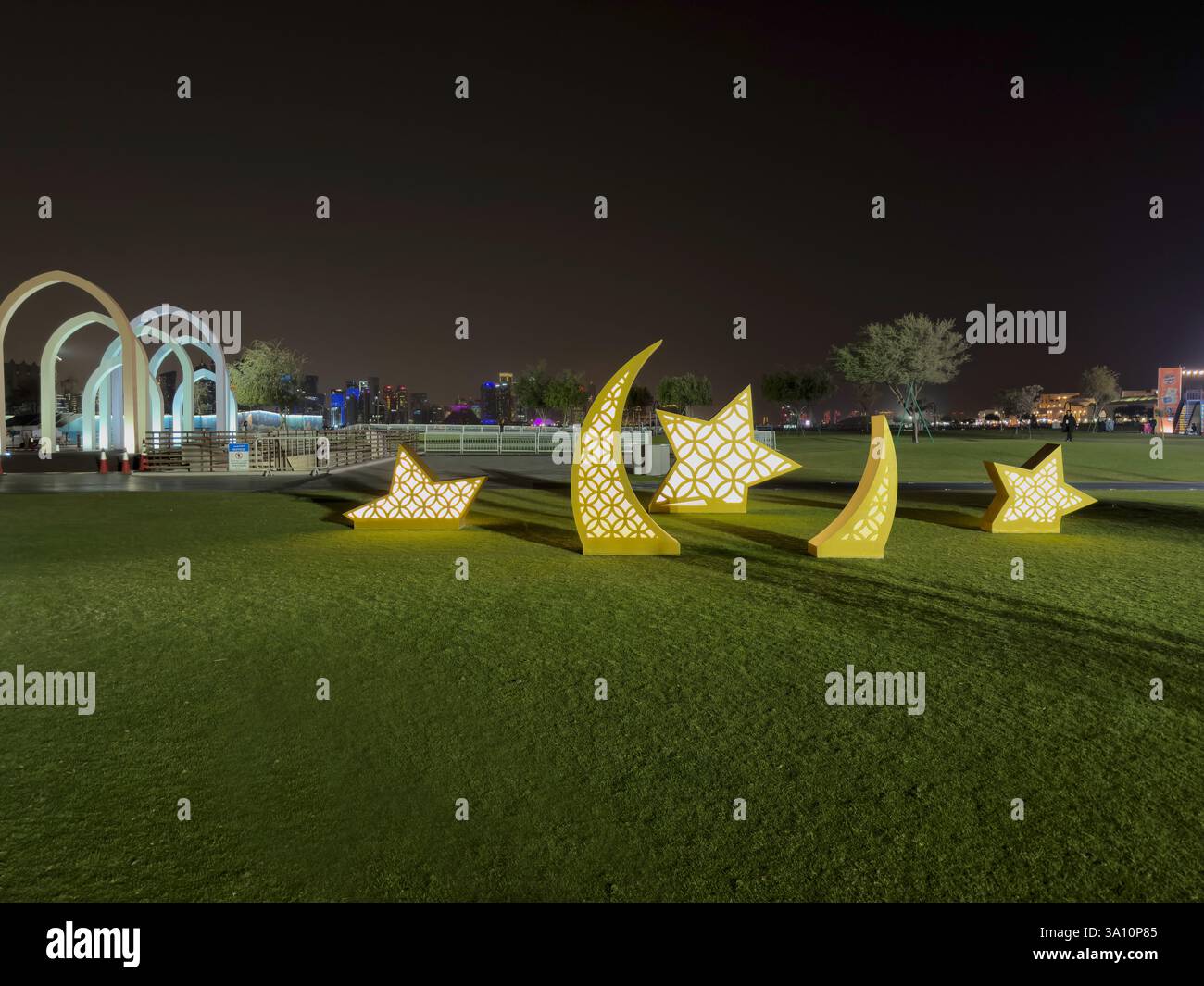Ramadan Decoration at Old Mina Port Doha Qatar. - Smartphone Captured Stock Image