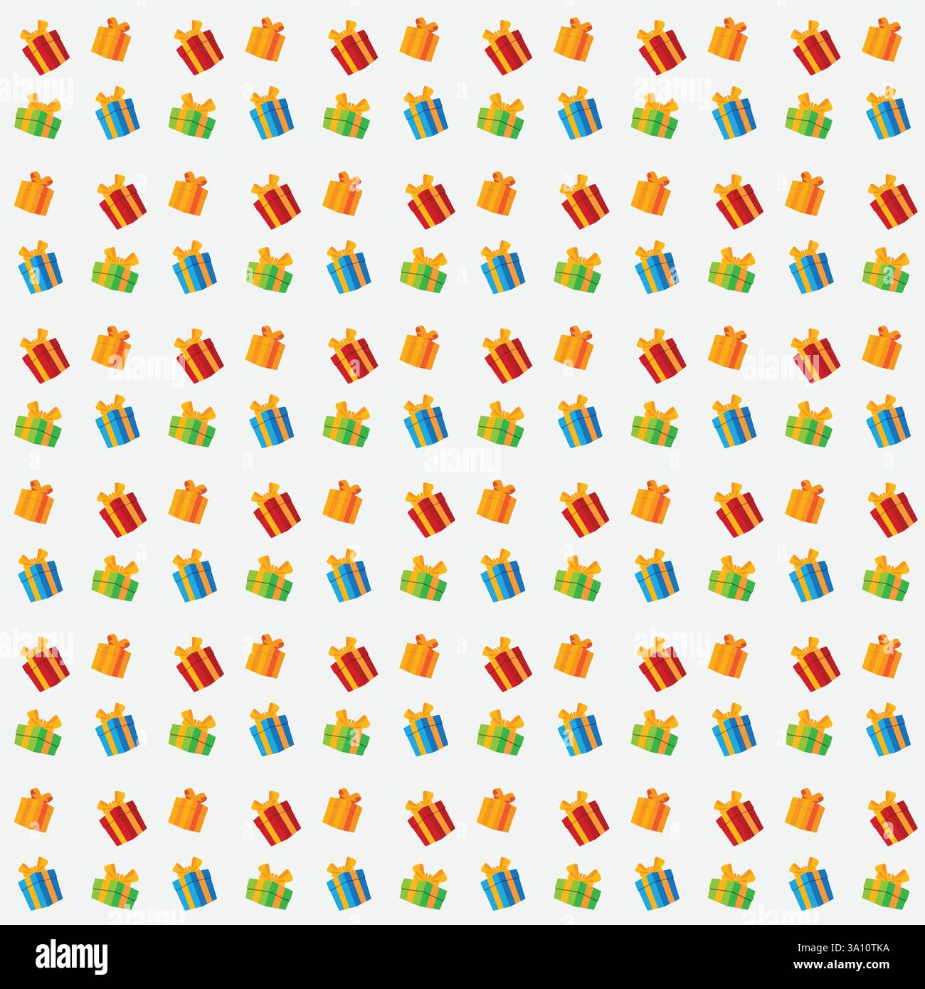 Red green yellow blue Gift boxes with ribbon seamless pattern vector background Stock Vector