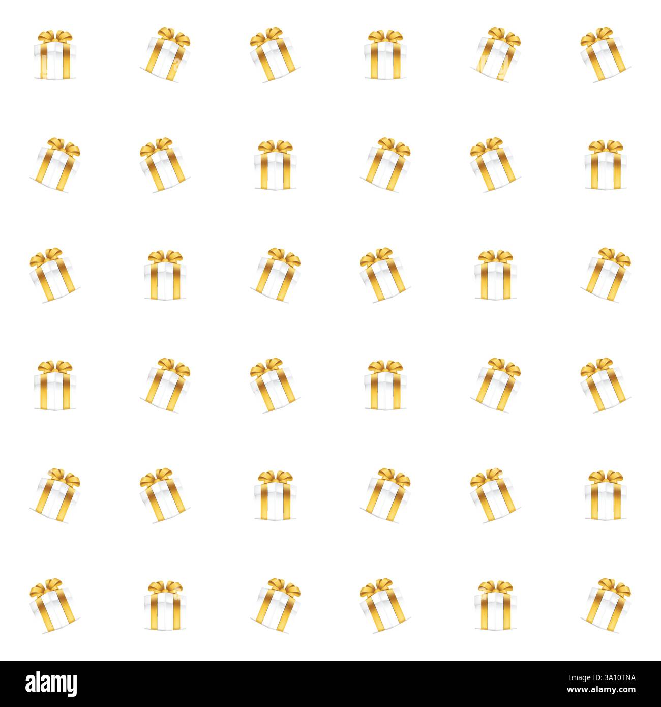 Gift boxes with golden ribbon seamless pattern vector background Stock Vector