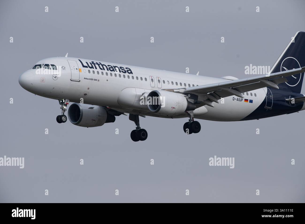 Lufthansa Airbus A320neo airplane Munich airport in Germany Stock
