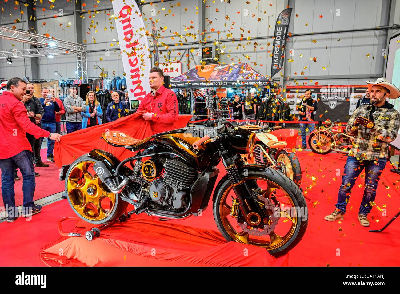 Prague, Czech Republic. 06th Mar, 2025. Start of exhibition of motorcycles, ATVs and accessories Motocykl Praha (Motorcycle Prague) 2025 in Prazsky veletrzni exhibition grounds in Prague, Czech Republic, March 6, 2025. Credit: Vit Simanek/CTK Photo/Alamy Live News Stock Photo