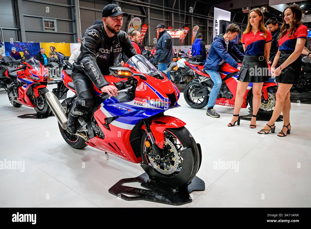 Prague, Czech Republic. 06th Mar, 2025. Start of exhibition of motorcycles, ATVs and accessories Motocykl Praha (Motorcycle Prague) 2025 in Prazsky veletrzni exhibition grounds in Prague, Czech Republic, March 6, 2025. Credit: Vit Simanek/CTK Photo/Alamy Live News Stock Photo