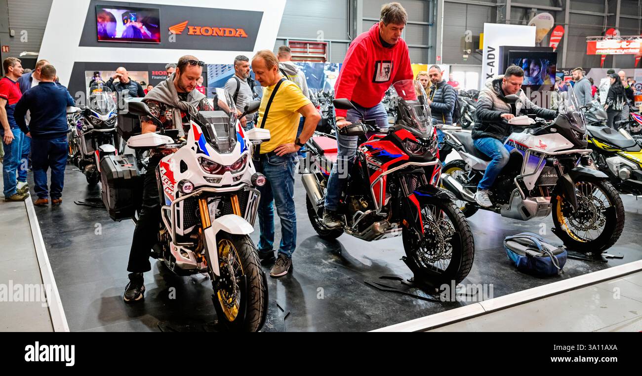 Prague, Czech Republic. 06th Mar, 2025. Start of exhibition of motorcycles, ATVs and accessories Motocykl Praha (Motorcycle Prague) 2025 in Prazsky veletrzni exhibition grounds in Prague, Czech Republic, March 6, 2025. Credit: Vit Simanek/CTK Photo/Alamy Live News Stock Photo