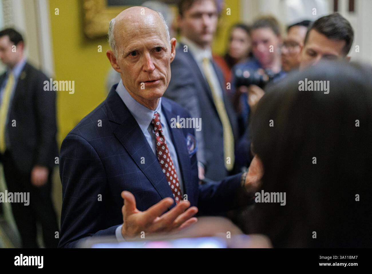 United States Senator Rick Scott (Republican of Florida) departs a ...