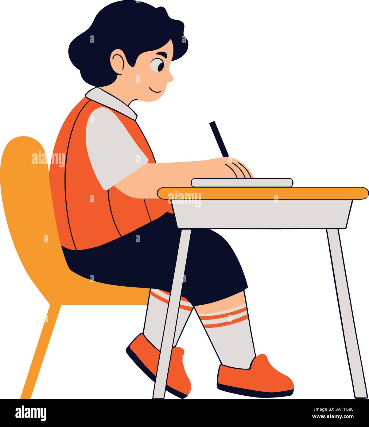 Student at Desk Taking Notes Stock Vector Image & Art - Alamy