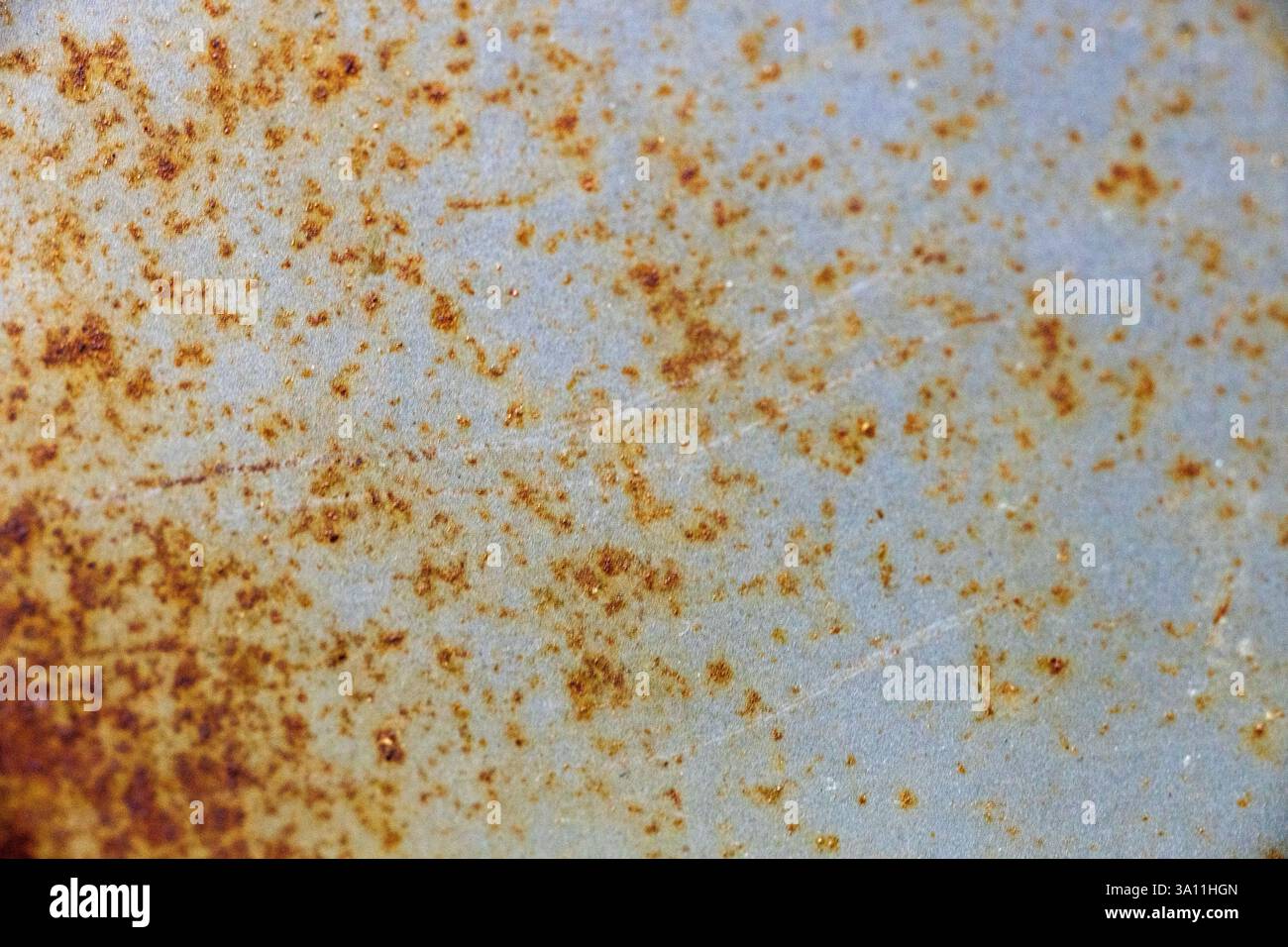 Full Frame Rusty Corroded Silver Metal Texture format filling Background Stock Photo
