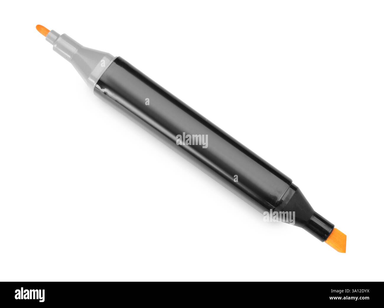 One double sided marker isolated on white, top view Stock Photo
