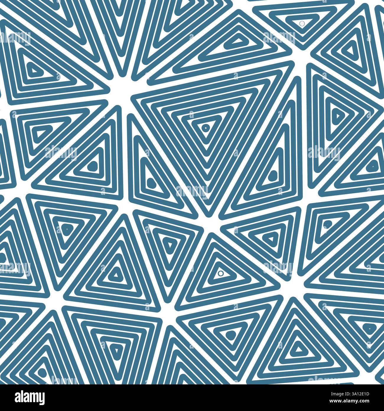 Triangles pattern. Multiple repeated inner triangles. Big shape size. Solid color style. Seamless pattern. Beautiful vector tiles. Stock Vector