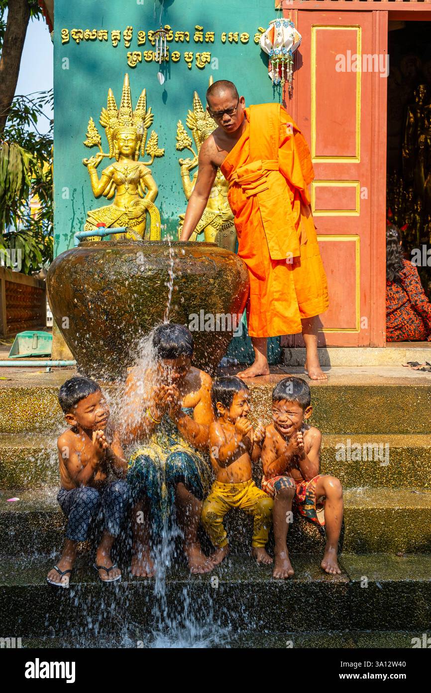 Cambodia, Siem Reap, Wat Po Banteaychey pagoda, Buddhist purification ...