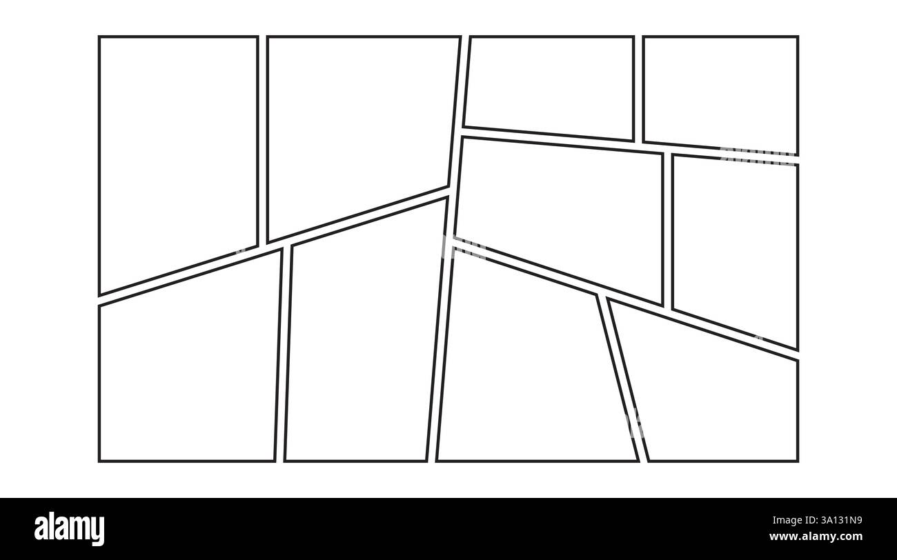 blank template for a collage grid manga comic storyboard layout panel ...