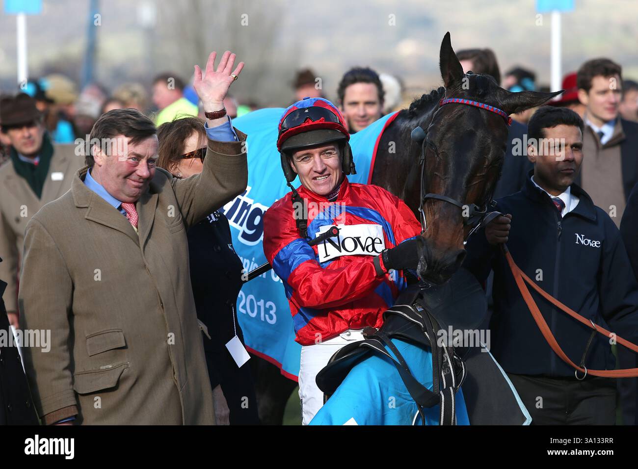 File photo dated 13-03-2013 of Winning trainer Nicky Henderson (left ...