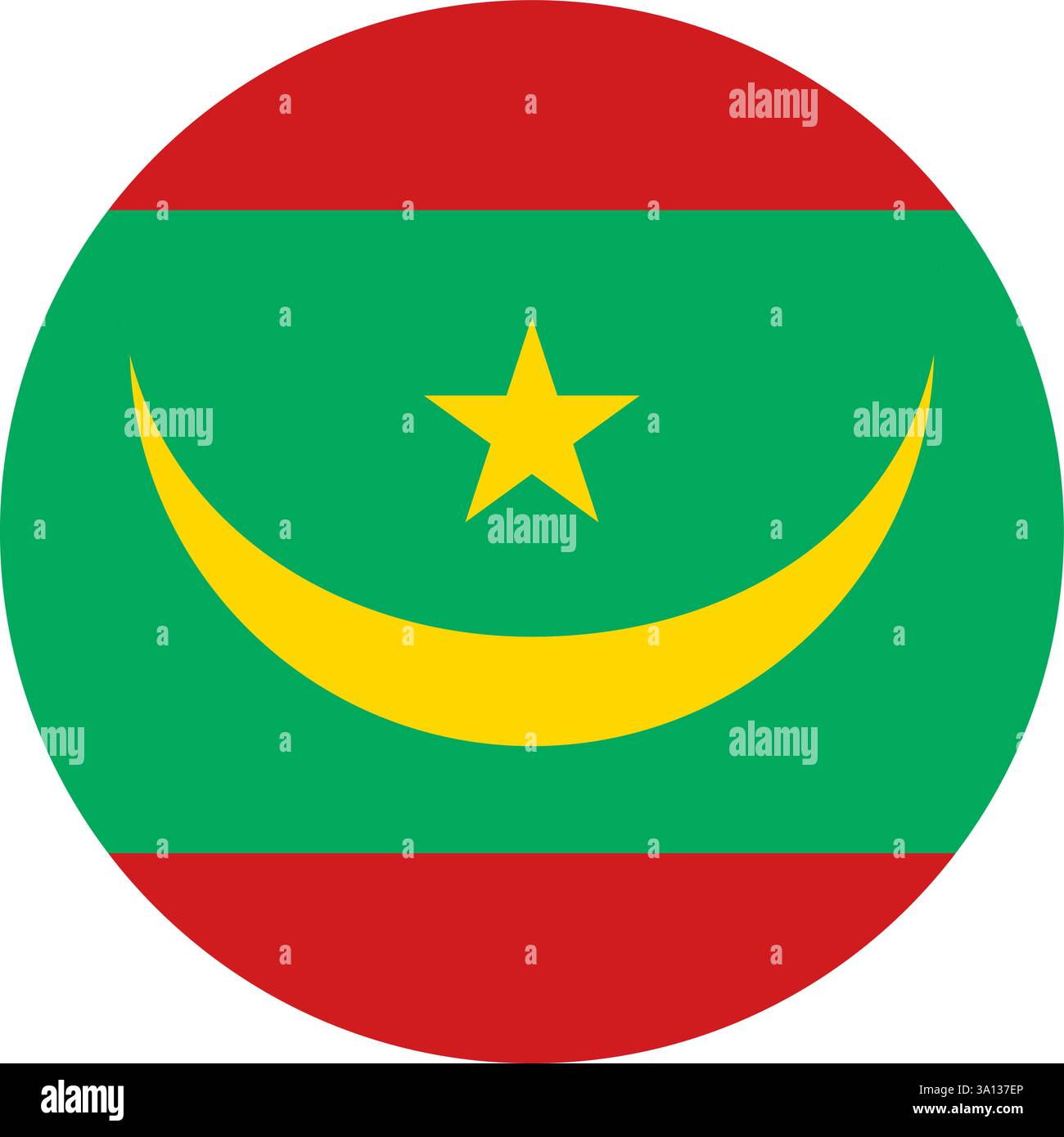 Flag of Mauritania round shape, national symbol Stock Vector Image ...
