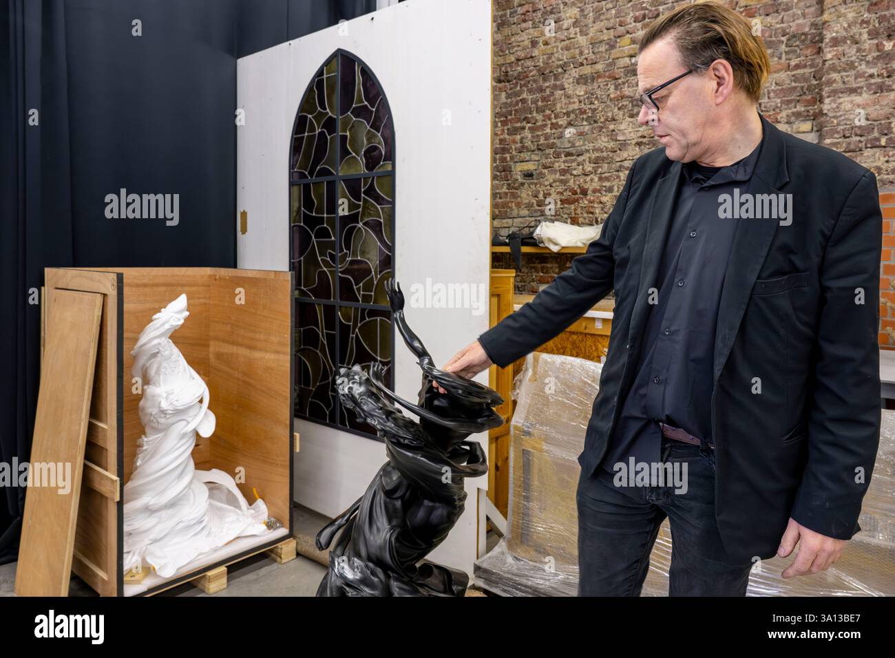 Belgium, East Flanders, Ghent, Studio Wim Delvoye, the artist Wim Delvoye Stock Photo