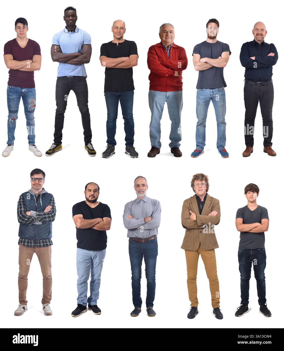 Group men arms crossed Cut Out Stock Images Pictures Alamy