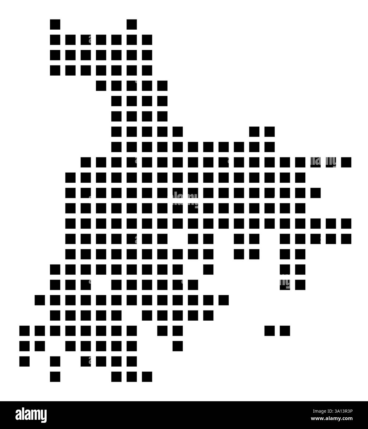 Symbol Map of the City Baton Rouge (Louisiana) showing the city with a pattern of just a few black squares Stock Photo
