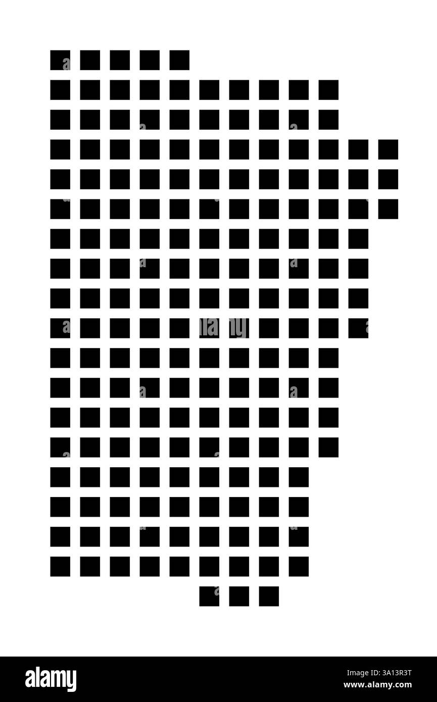 Symbol Map of the City Kenner (Louisiana) showing the city with a pattern of just a few black squares Stock Photo