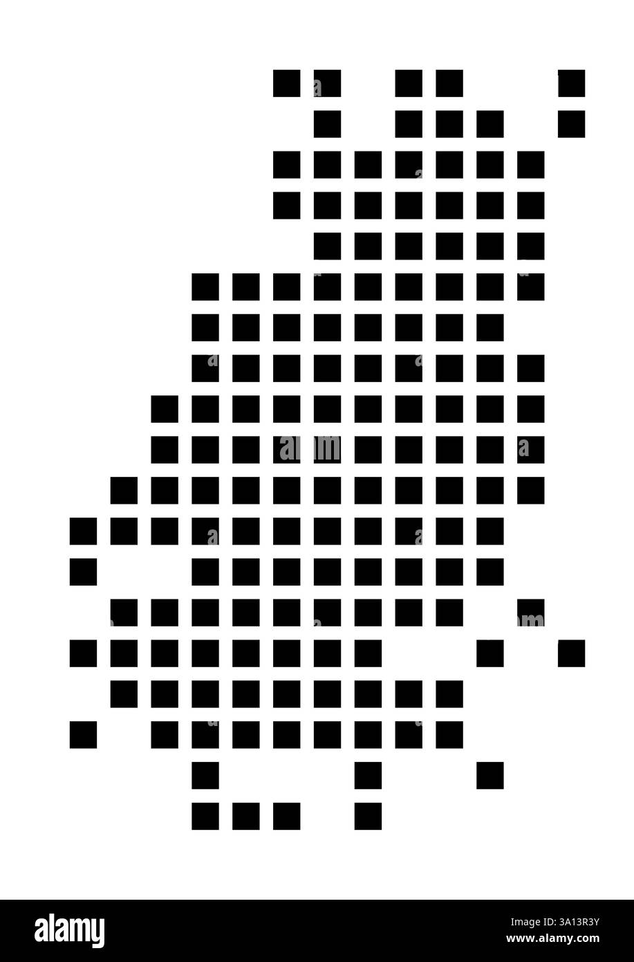Symbol Map of the City Lafayette (Louisiana) showing the city with a pattern of just a few black squares Stock Photo