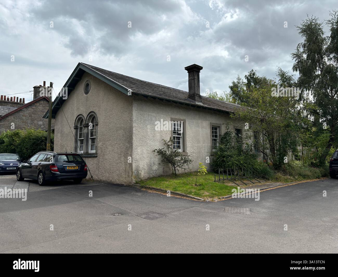 Beautiful Scottish Highland town of Aberlour in Speyside in Scotland. Ancient stone buildings and village views of buildings. Scottish tourist attract - Smartphone Captured Stock Image
